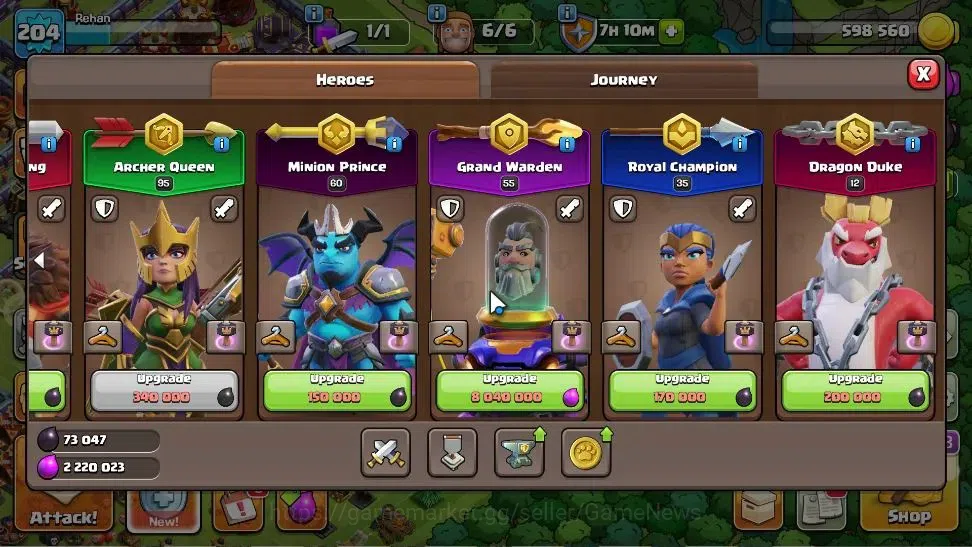 Clash of Clans Accounts High-End LV204|TH16-BH 10|HH 10|LimitedSkin|BK 70 AQ 95 GW 55 MP 60 RC 35 DD 12 BM 26 BC 24|3856 9