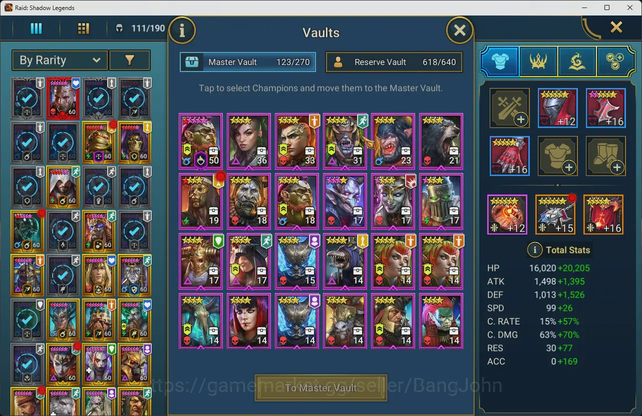 Raid: Shadow Legends Accounts Lv94 4,1M Power|3Mythic(Calamitus,Embrys,Nell)|38L image 11