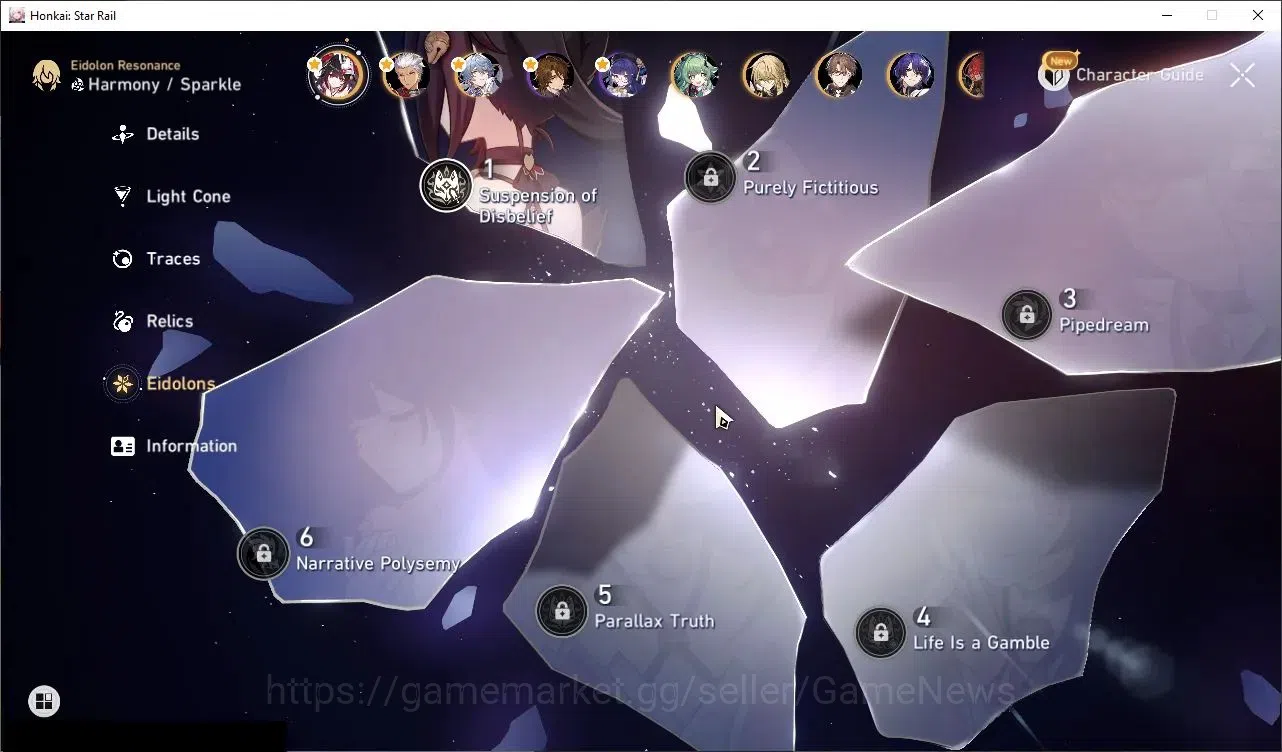 Honkai Star Rail Accounts Others Asia|TL 70|28 Limited|5 PremTeam|(Castorice,Sparxie,Anaxa,Sunday)+Sign Sparkle E1,Jingliu 6