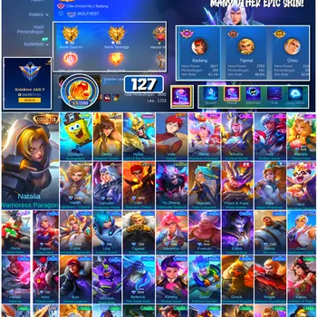 Mobile Legends: Bang Bang Accounts #4765 127 Skins | Cyclops SpongeBob (SPONGEBOB) | Vale Gaara (NARUTO) | Natalia