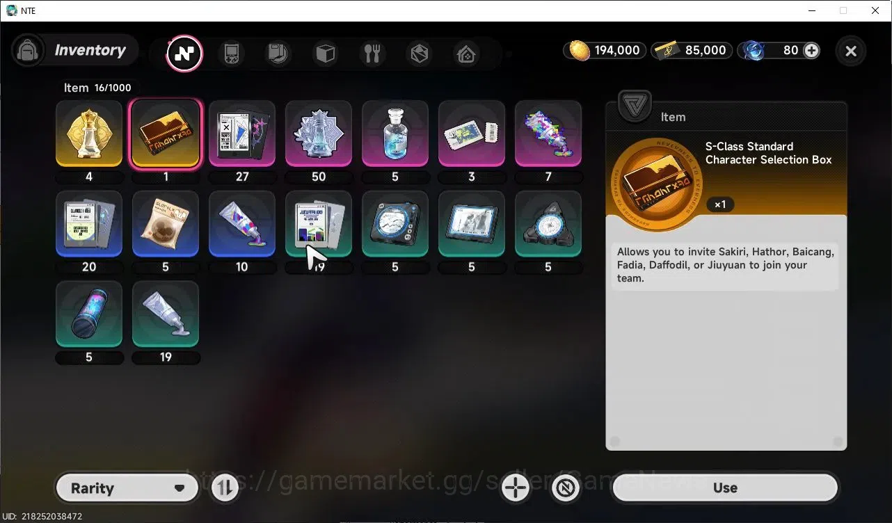 Neverness to Everness Accounts GLOBAL SEA|HL 3|1 Limited S-Class| Shinku +Outfit |+1 S-Class Selector Box|Selector ON|Male 7