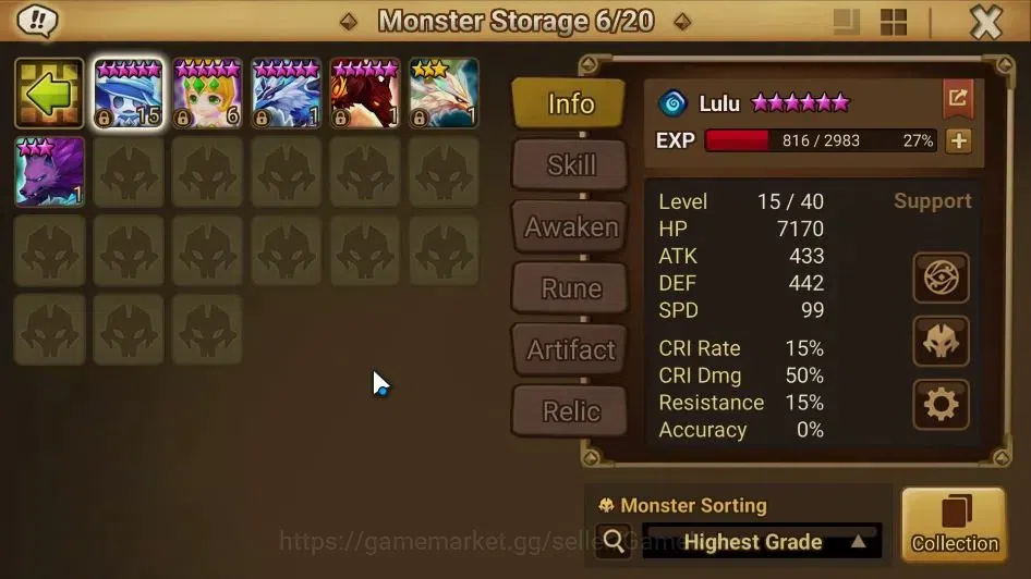 Summoners War: Sky Arena Accounts GLOBAL Lv 100|2 LD[Nicki,Nyx]|16 Total NB5[Laika,R image 10