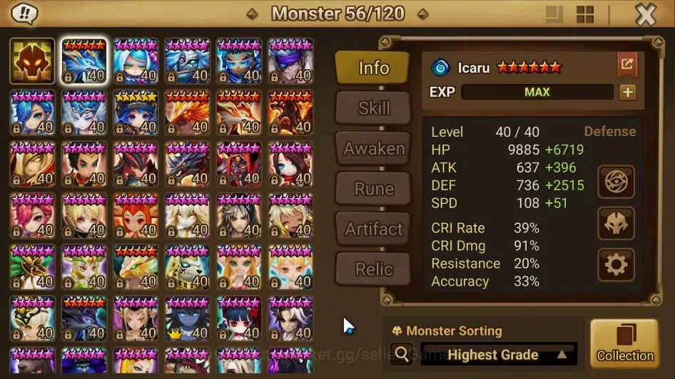 Summoners War: Sky Arena Accounts GLOBAL Lv 100|2 LD[Nicki,Nyx]|16 Total NB5[Laika,R image 8