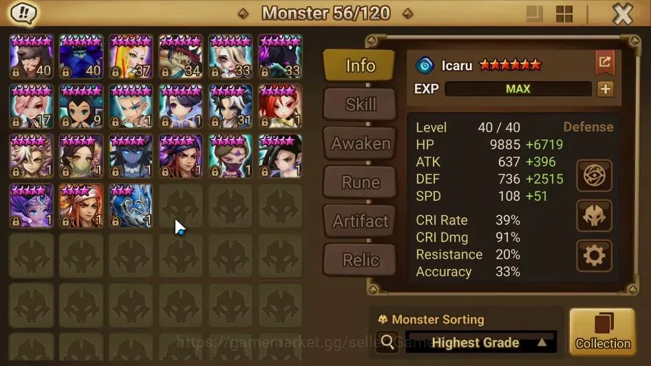 Summoners War: Sky Arena Accounts GLOBAL Lv 100|2 LD[Nicki,Nyx]|16 Total NB5[Laika,R image 9