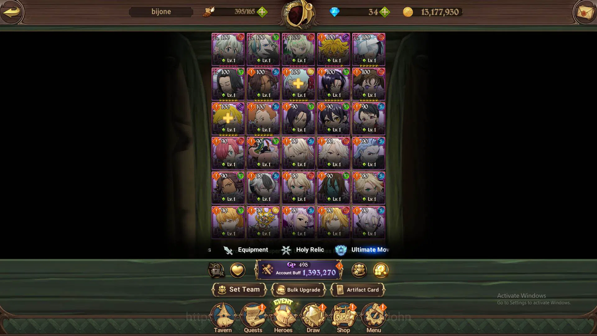 The Seven Deadly Sins: Grand Cross Accounts Others GLOBAL|1.3M CC|5 UR Salos,Sabunak,WK Gowther,GoT Thor,DK 10
