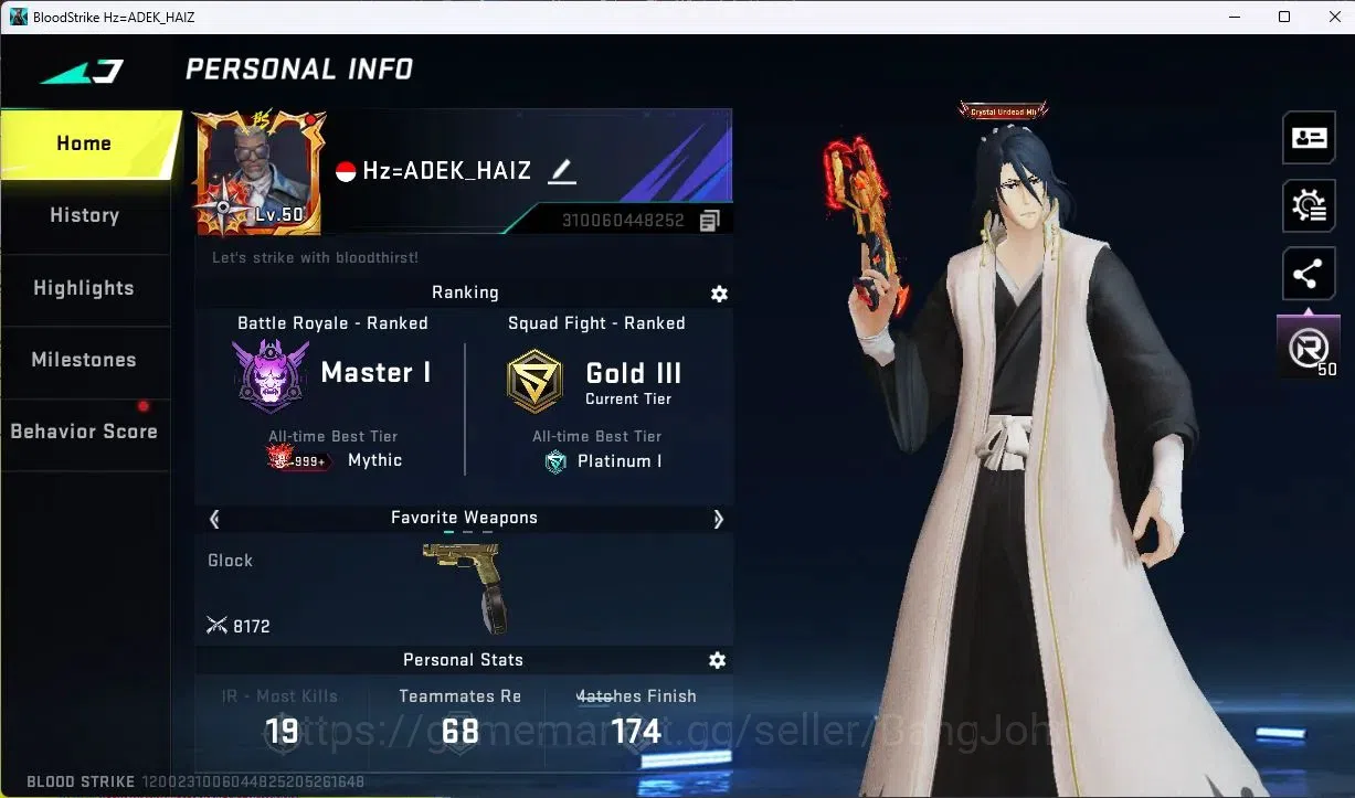 Blood Strike Accounts ASIA | 1 ETERNAL: Desert Eagle-Scorpius | 3 EVA | image 1