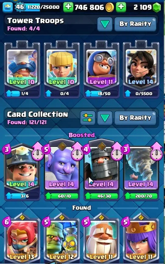 Clash Royale Accounts Lv 46|Trophy 9564|KTL 14|TotalCard 121|3 Max|1 Her image 12