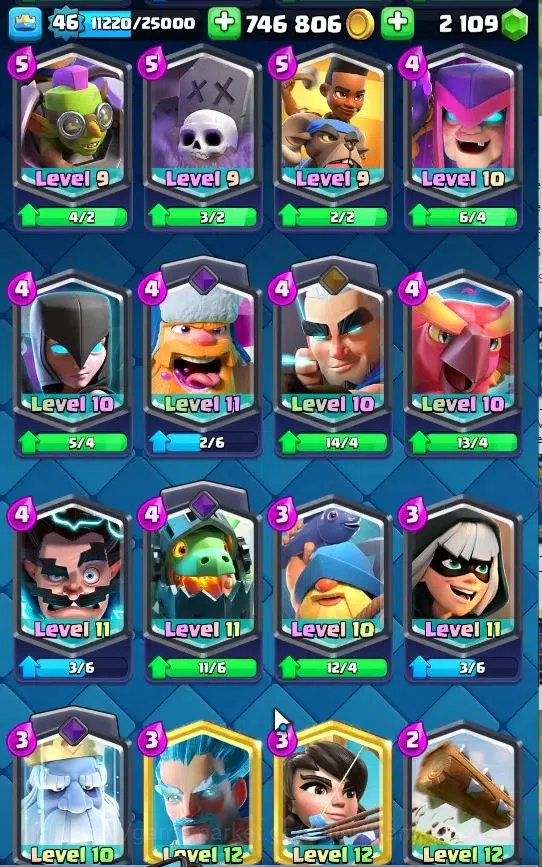 Clash Royale Accounts Lv 46|Trophy 9564|KTL 14|TotalCard 121|3 Max|1 Her image 14