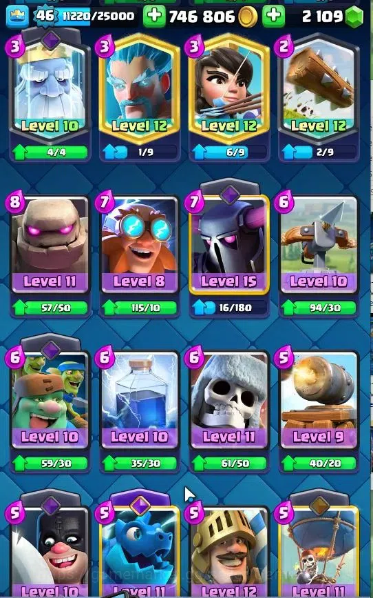 Clash Royale Accounts Lv 46|Trophy 9564|KTL 14|TotalCard 121|3 Max|1 Her image 15