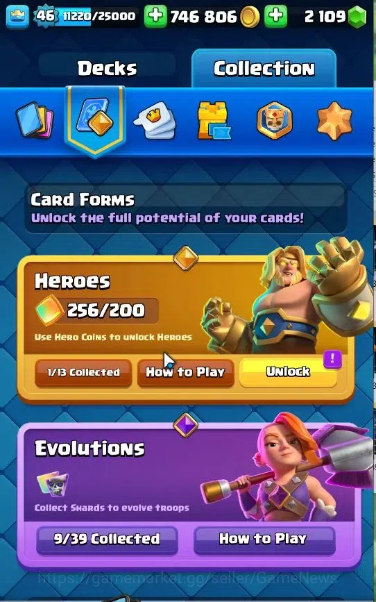 Clash Royale Accounts Lv 46|Trophy 9564|KTL 14|TotalCard 121|3 Max|1 Her image 6