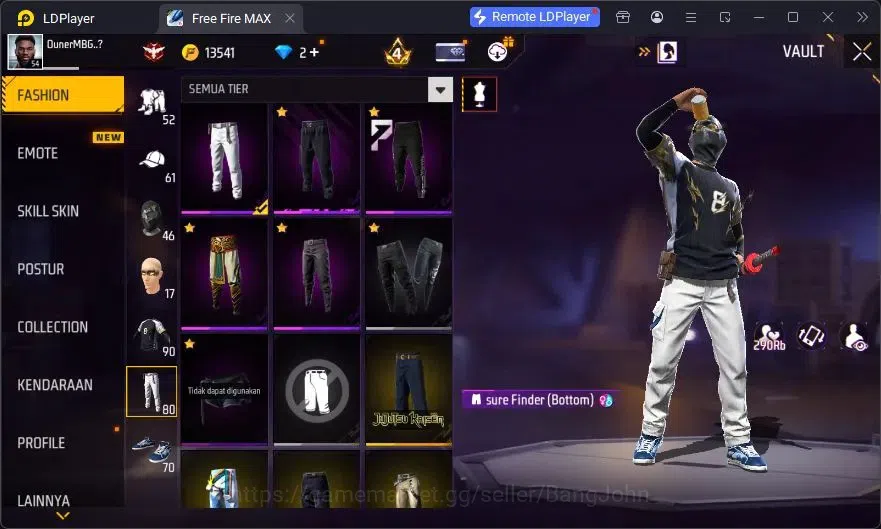 Free Fire Accounts Indonesia | Vault 90 | EVO XM8-Destiny Guardian| E image 15