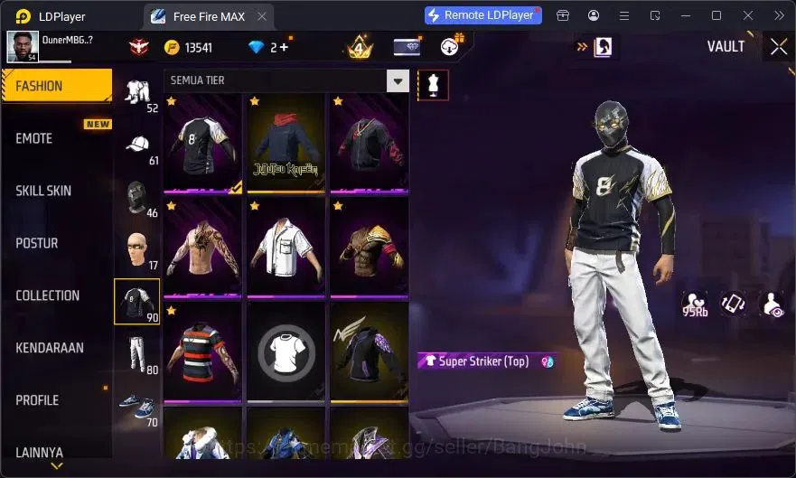 Free Fire Accounts Indonesia | Vault 90 | EVO XM8-Destiny Guardian| E image 16