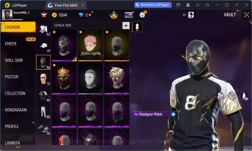 Free Fire Accounts Indonesia | Vault 90 | EVO XM8-Destiny Guardian| E image 19