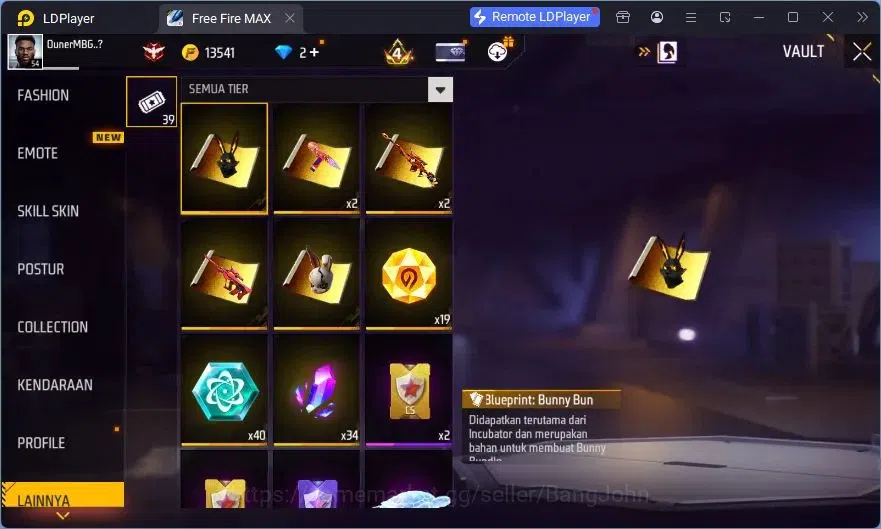 Free Fire Accounts Indonesia | Vault 90 | EVO XM8-Destiny Guardian| E image 6