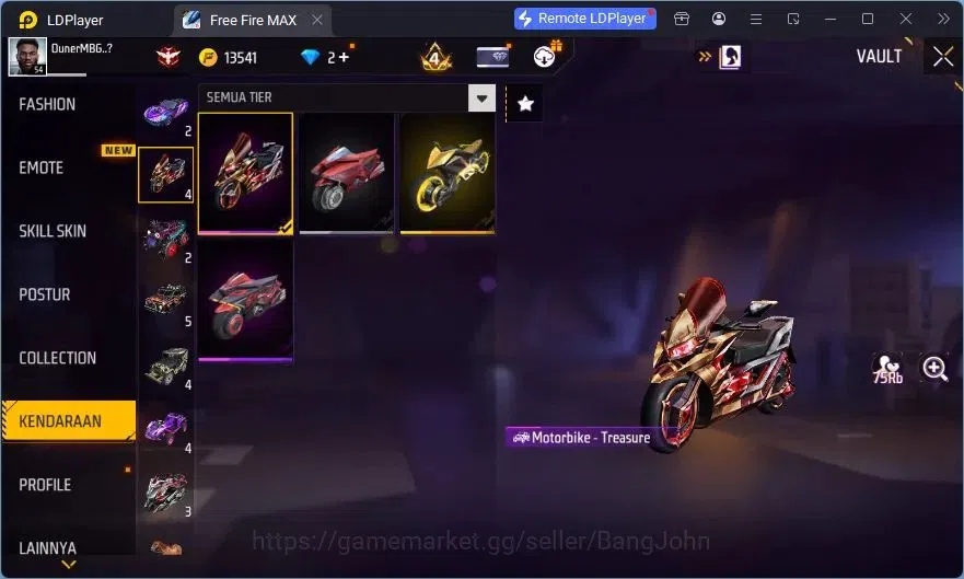 Free Fire Accounts Indonesia | Vault 90 | EVO XM8-Destiny Guardian| E image 7