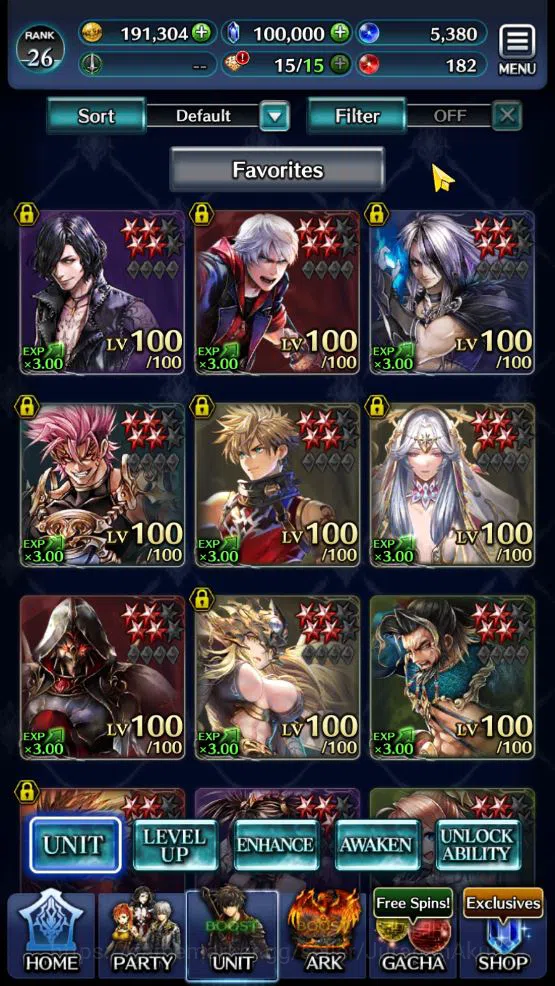 GLOBAL Rank26|Collab DMC(V,NeroTYK)+TopTierUnit(Lonardo,PogZero,Acended Roland,etc)|100k Crystal|2UR+15SSR ARK|CheckSS (LC948) Last Cloudia Mid‑Game GLOBAL Rank26|Collab DMC(V,NeroTYK)+TopTierUnit(Lo image 1