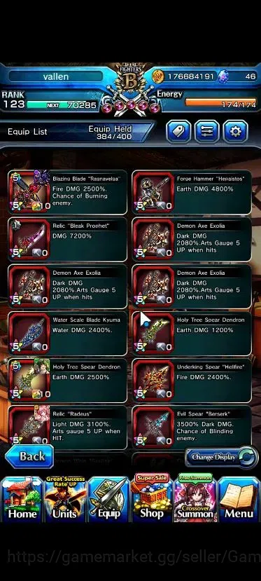 Grand Summoners Accounts End-Game Global|Rank 123|20 Ascend+7 10