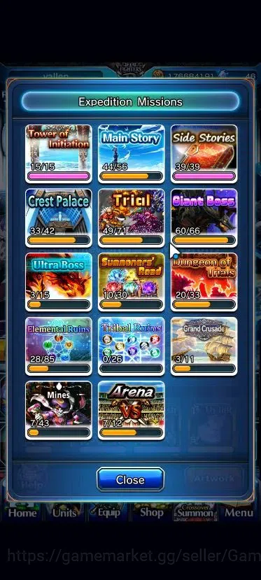 Grand Summoners Accounts End-Game Global|Rank 123|20 Ascend+7 7