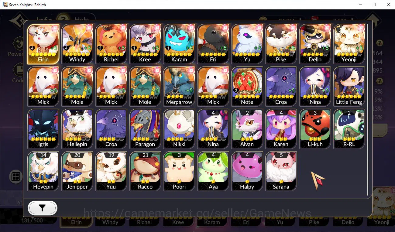 Seven Knights Re:Birth Accounts Global SEA|Full Ex-7k[JuriTC1,Fai,Melia,Rosie,Geli image 14