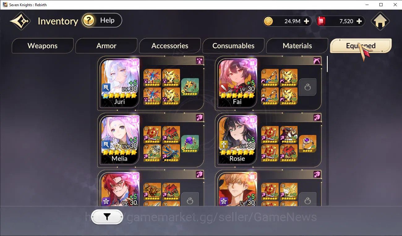 Seven Knights Re:Birth Accounts Global SEA|Full Ex-7k[JuriTC1,Fai,Melia,Rosie,Geli image 5