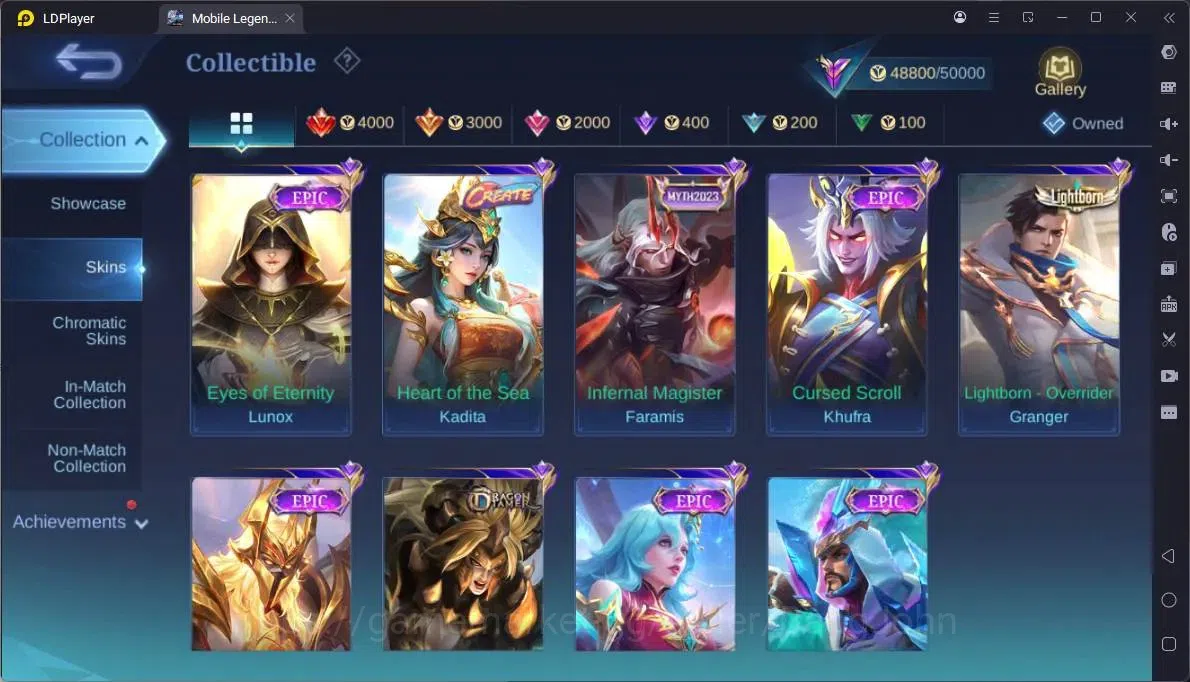 Mobile Legends: Bang Bang Accounts Global|Hero 132|Skin 230|Renowned|KOF Karina|CC Na image 13