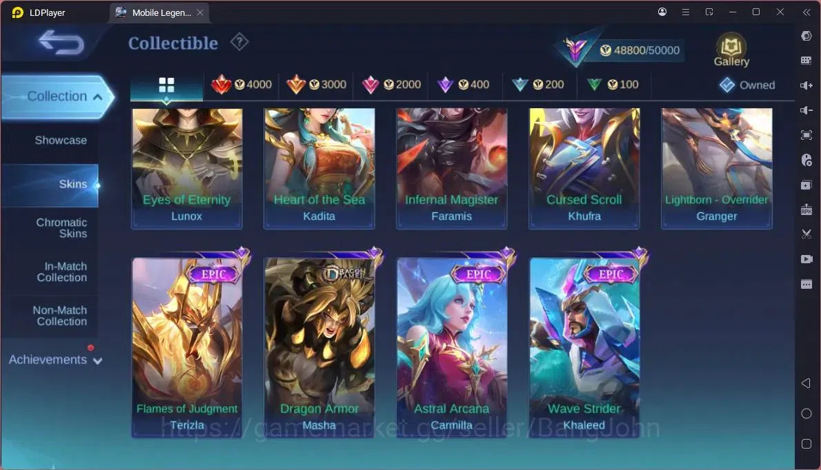 Mobile Legends: Bang Bang Accounts Global|Hero 132|Skin 230|Renowned|KOF Karina|CC Na image 14