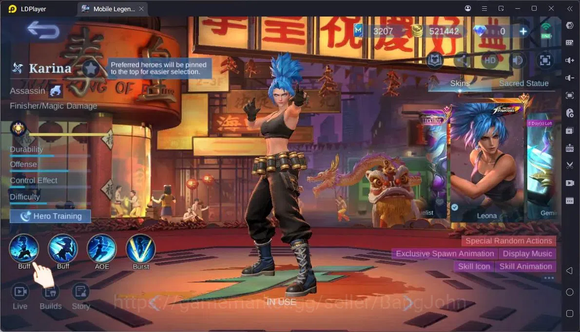 Mobile Legends: Bang Bang Accounts Global|Hero 132|Skin 230|Renowned|KOF Karina|CC Na image 18