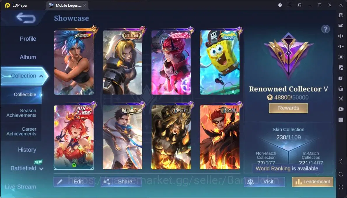 Mobile Legends: Bang Bang Accounts Global|Hero 132|Skin 230|Renowned|KOF Karina|CC Na image 2