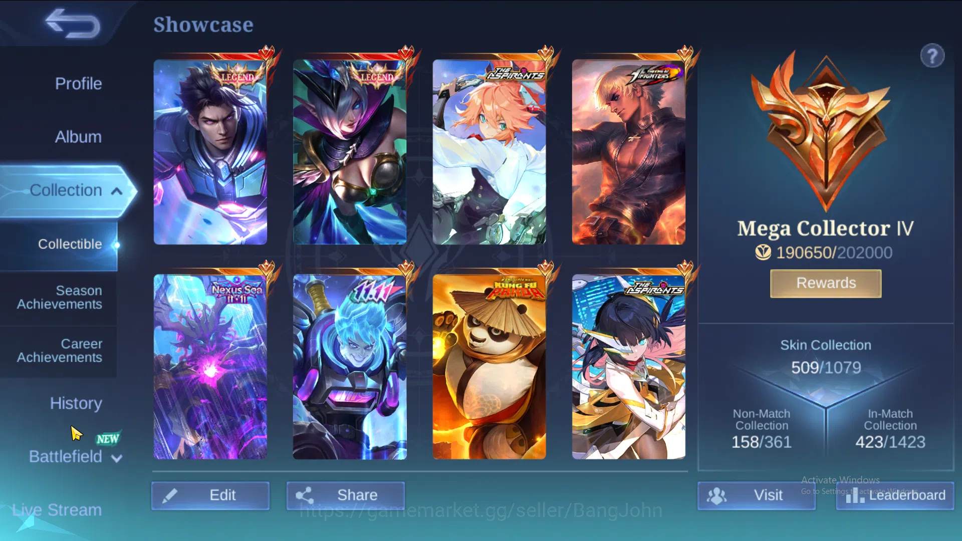Mobile Legends: Bang Bang Accounts Hero 130 | Skin 509 |  Legend Miya | Legend Alucar image 2