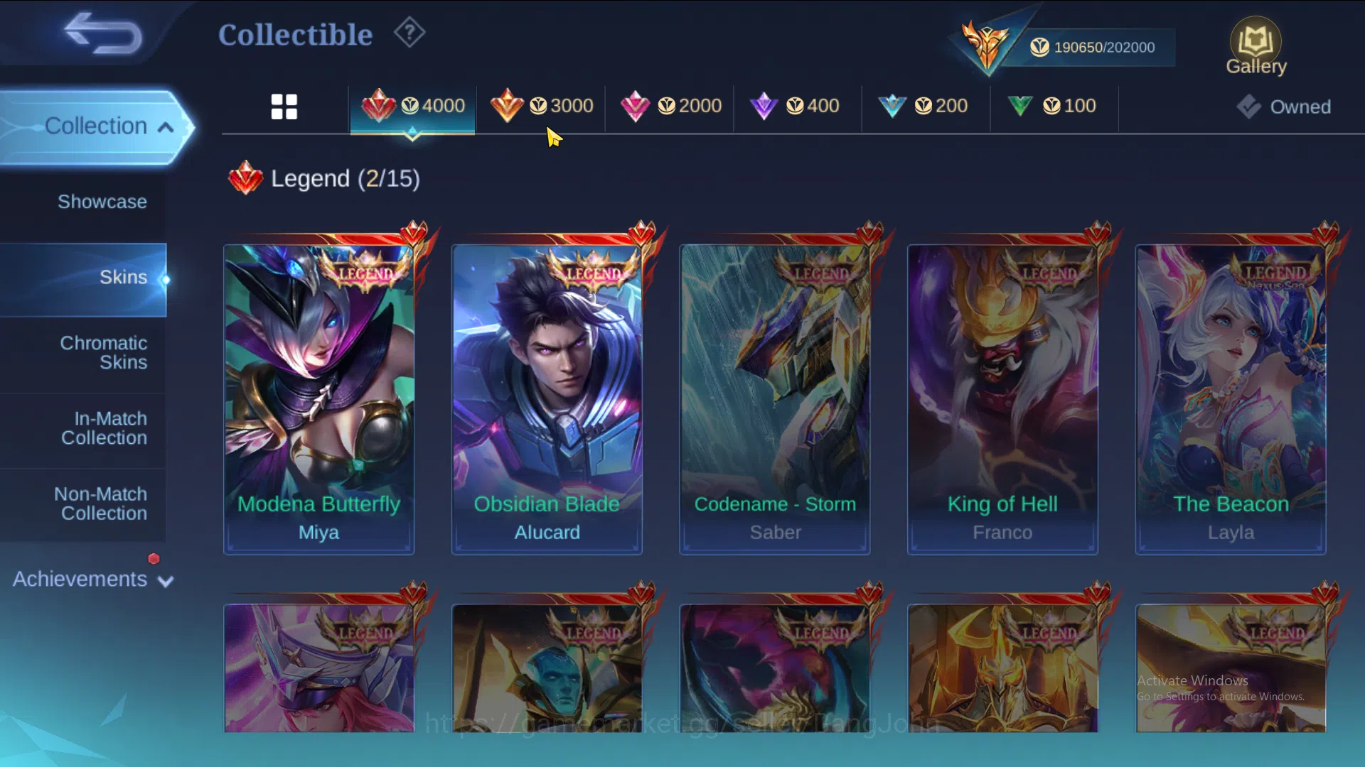 Mobile Legends: Bang Bang Accounts Hero 130 | Skin 509 |  Legend Miya | Legend Alucar image 6