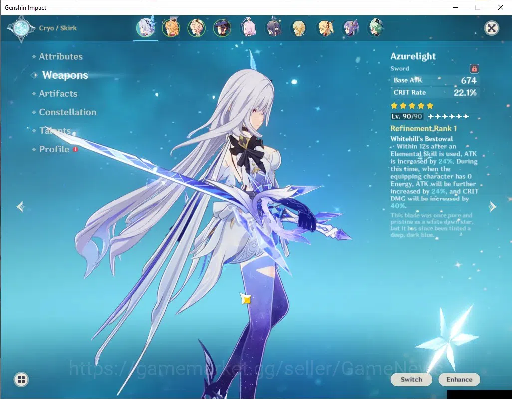 Genshin Impact Accounts ASIA|AR 55|Rate On|Skirk Team|3 Limited + 3 (*5Wea image 3