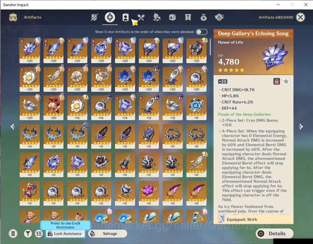 Genshin Impact Accounts ASIA|AR 55|Rate On|Skirk Team|3 Limited + 3 (*5Wea image 6