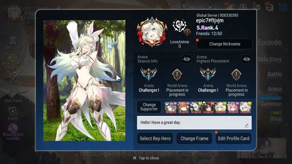 Epic Seven Accounts GLOBAL UnVerif|18ML(School Nurse Yulha,BArunka,LOT image 2