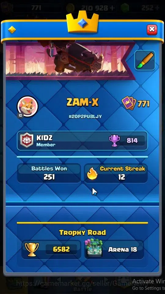 Clash Royale Accounts LV 771|Trophy 6582|KTL 12|Card 109/121|3 Hero 3 Ev image 2