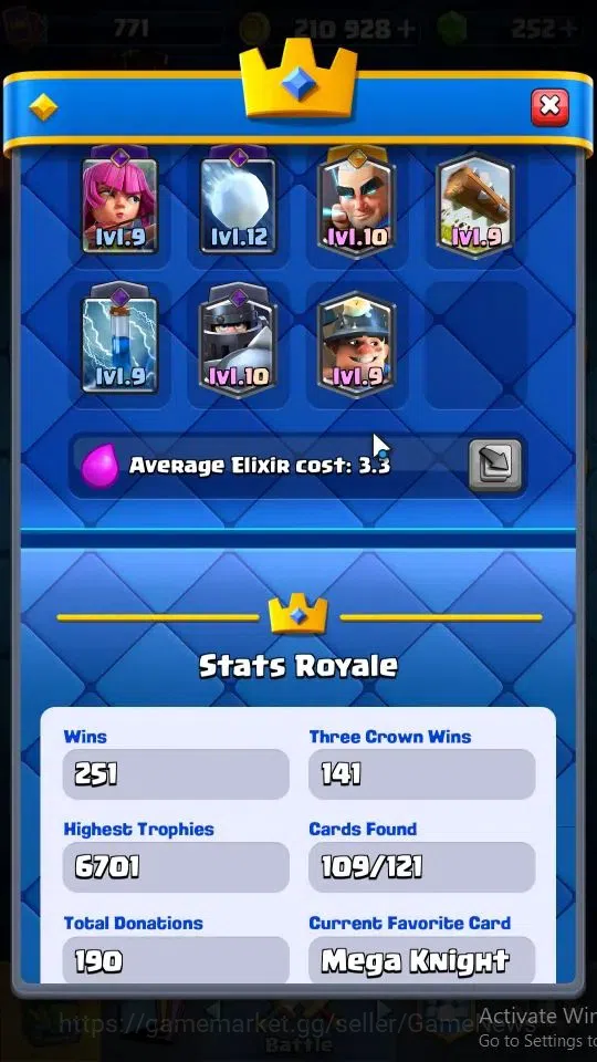 Clash Royale Accounts LV 771|Trophy 6582|KTL 12|Card 109/121|3 Hero 3 Ev image 3