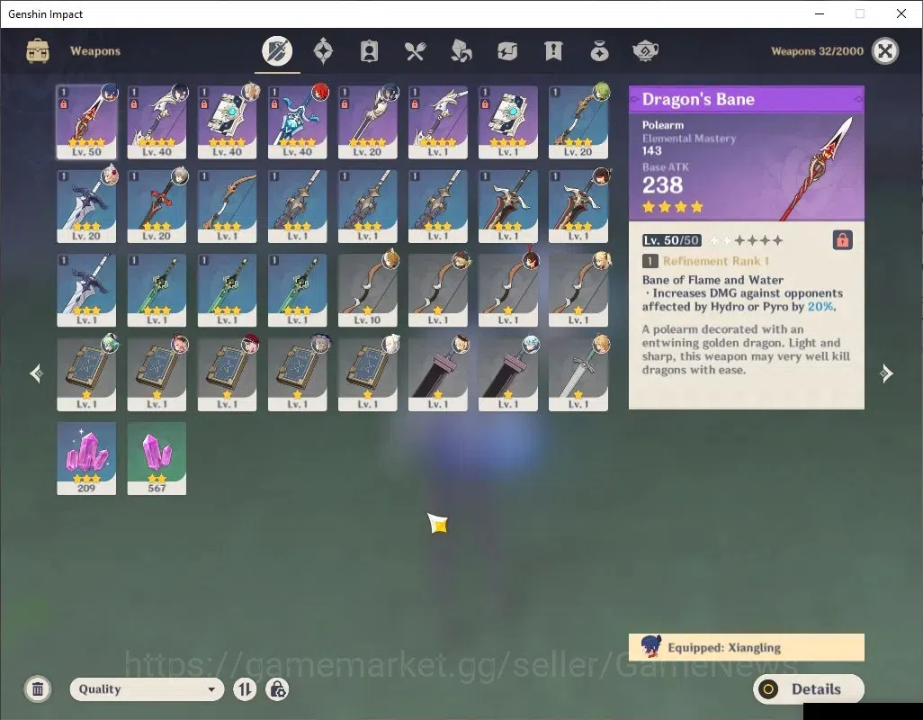 Genshin Impact Accounts ASIA |AR 30 |1 Limited+1(*5 Standard) |Yelan |Dilu image 5