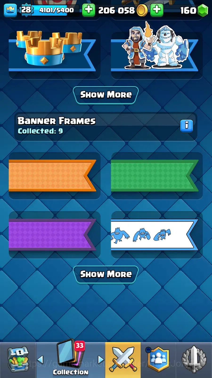 Clash Royale Accounts Midgame Lv 28 |KTL 10|Trophy 7000|Card 109|1 L13 Card (Giant)|1 L12 Card (Mortar)|2 Hero|3 EVO|160 13