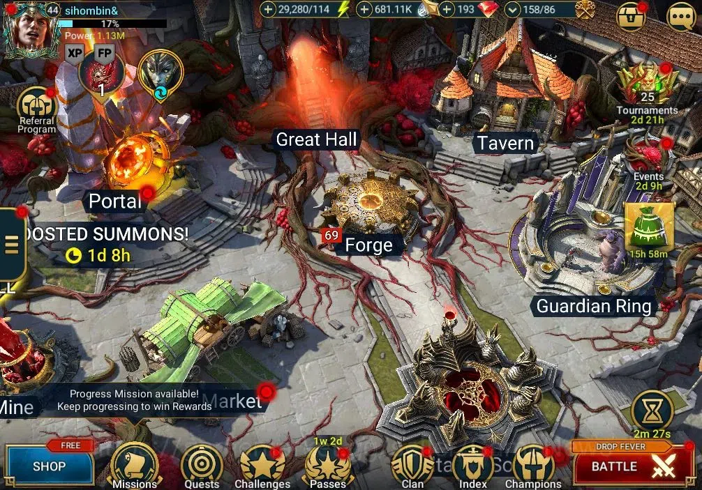 Raid: Shadow Legends Accounts Mid-Game Lv 44| 1,13M Power|1 Myth (Gizmak the Terrible)|22 1