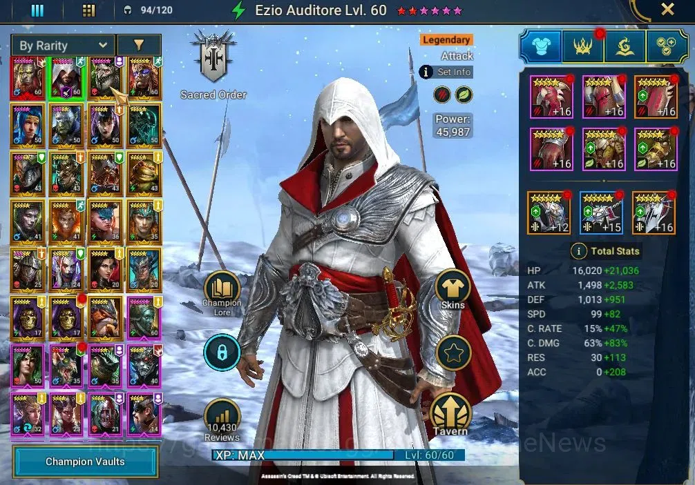 Raid: Shadow Legends Accounts Mid-Game Lv 44| 1,13M Power|1 Myth (Gizmak the Terrible)|22 4
