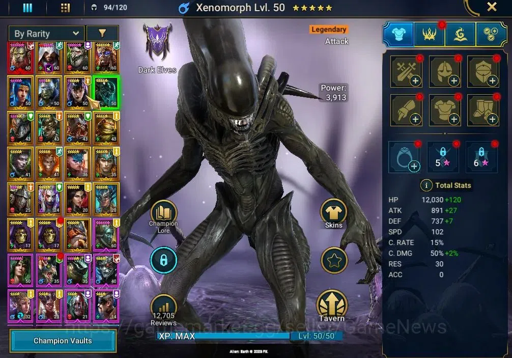 Raid: Shadow Legends Accounts Mid-Game Lv 44| 1,13M Power|1 Myth (Gizmak the Terrible)|22 6