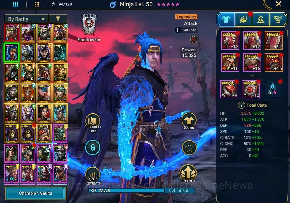 Raid: Shadow Legends Accounts Mid-Game Lv 44| 1,13M Power|1 Myth (Gizmak the Terrible)|22 8