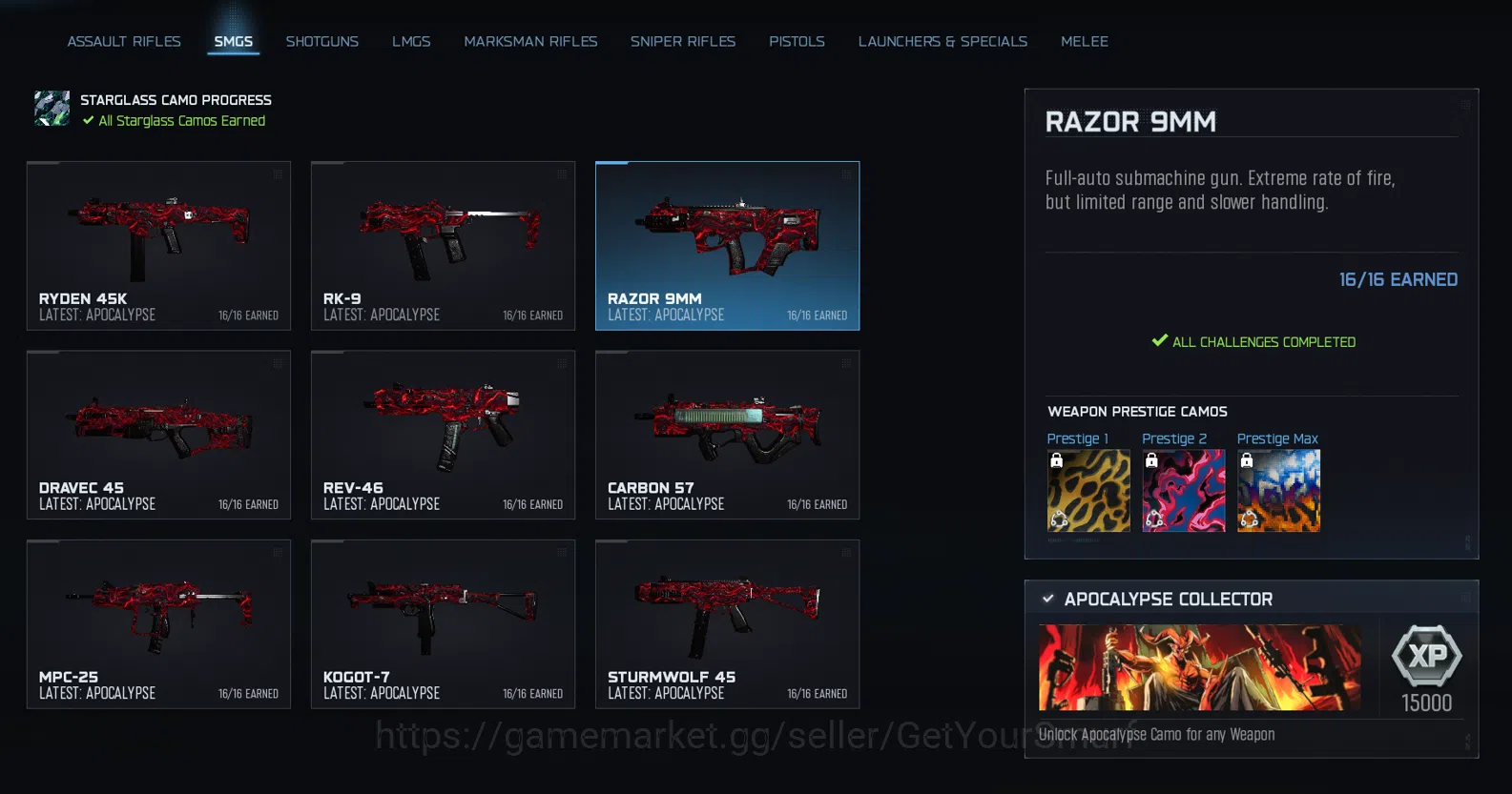 Call of Duty: Warzone Accounts PC/XBOX/PSN • Prestige Master + 30 Apocalypse Camo image 4