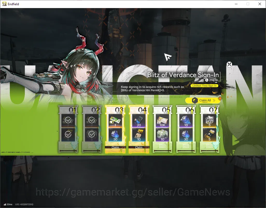 Arknights: Endfield Accounts ASIA|Lv2|Fresh Starter|SSR2(1Limit)+2(*6Weapon)|Zh image 14