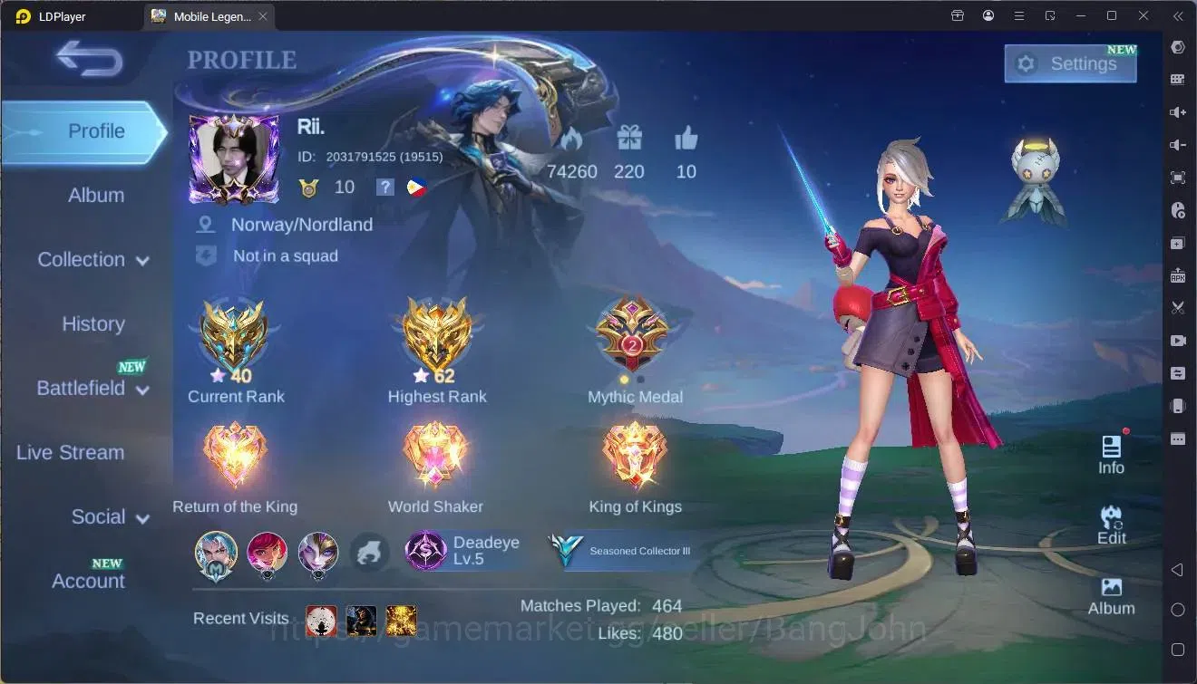 Mobile Legends: Bang Bang Accounts Global|Hero 60|Skin 53|Seasoned|Prime Granger|Spon image 14