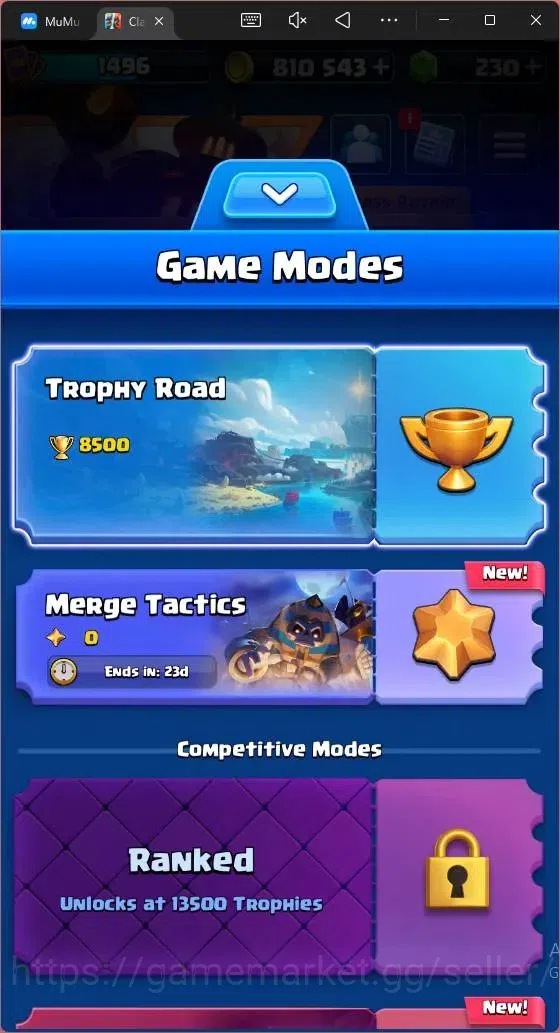 Clash Royale Accounts Mobile |CL 1496|KTL 14 |8500 Trophy|121 Card|8 Cha image 2