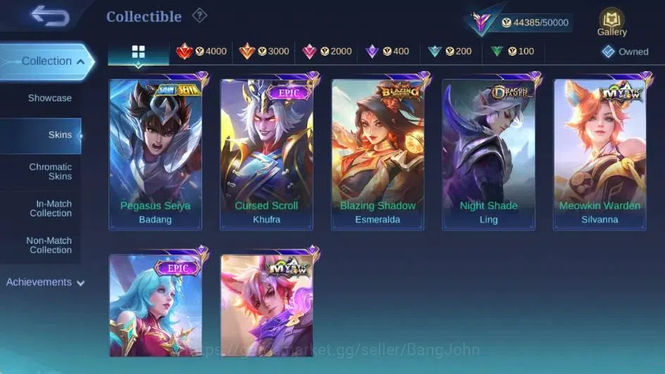Mobile Legends: Bang Bang Accounts Global|Hero 129|Skin 219|Renowned|Collector Natali image 6