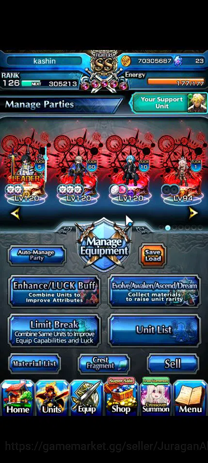 Grand Summoners Accounts Mid-Game Global|Rank 126|1 SP Art|15 Ascend|[WH Fen,Jay,Chloe,DLS Rimuru]+TW 7
