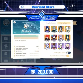 Genshin Impact Accounts Mid Game Akun Genshin Impact AR 55 | Asia | B5 9 Limit 4 | 3 Sign | Alhaitam C2 | Absolution R2 | MC