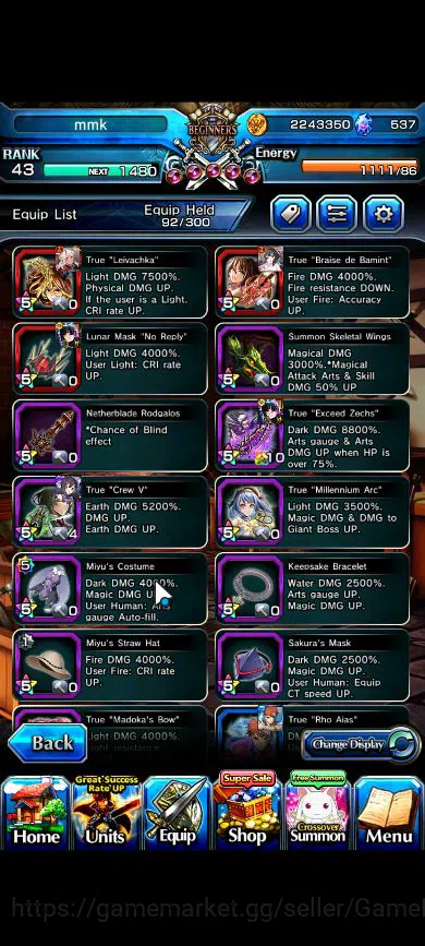 Grand Summoners Accounts Global|Rank 43|7 Ascend|EmiyaTW,S MiyuTW,Isliid,Ch image 4
