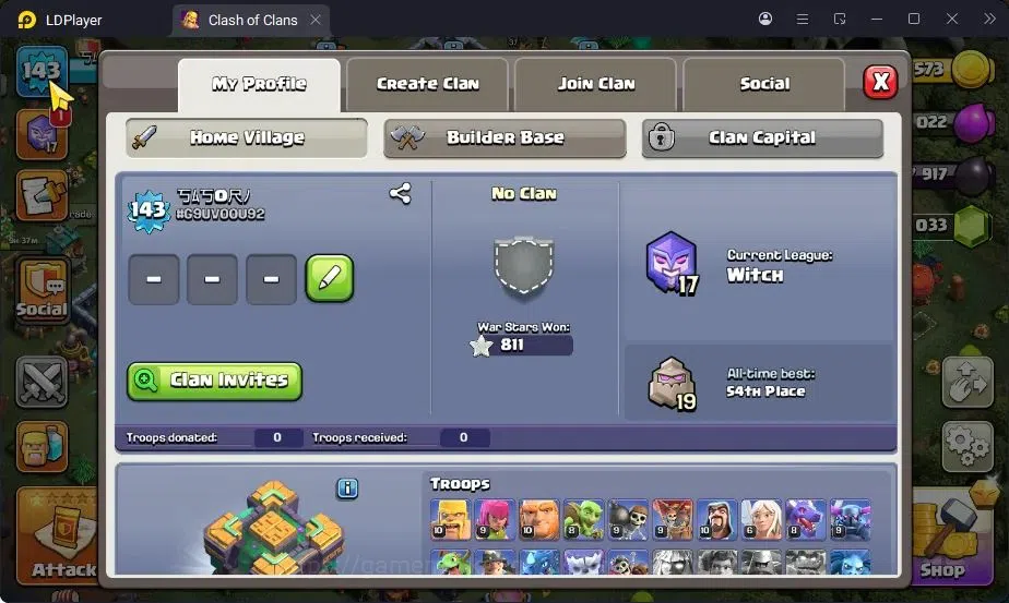 Clash of Clans Accounts High-End TH14-BH7|Lv.143|BK61,AQ73,MP50,GW37,RC25|BM15|HH7|4 Legendary & 1 Gold Skins|4033 1